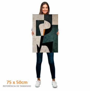 Quadro Retangular - Pintura geométrica verde