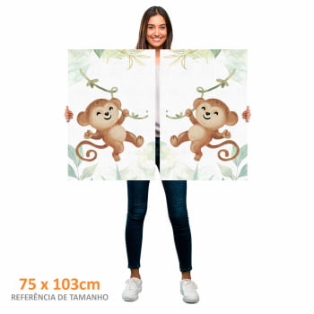 Kit 2 quadros retangulares - Duo Baby Monkeys