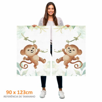 Kit 2 quadros retangulares - Duo Baby Monkeys