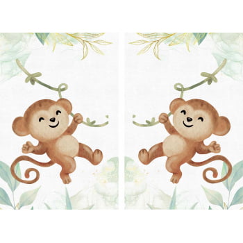 Kit 2 quadros retangulares - Duo Baby Monkeys