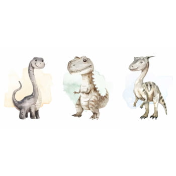 Kit 3 quadros retangulares - Trio Baby Dinos