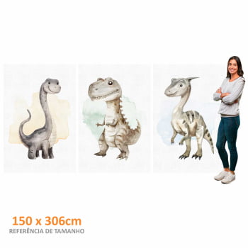 Kit 3 quadros retangulares - Trio Baby Dinos