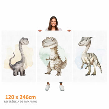 Kit 3 quadros retangulares - Trio Baby Dinos