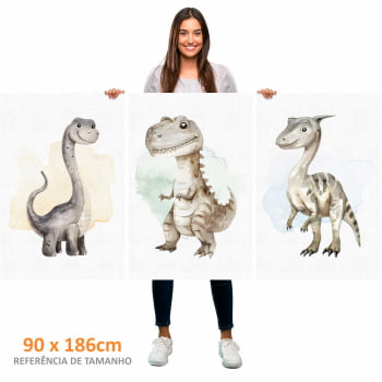 Kit 3 quadros retangulares - Trio Baby Dinos