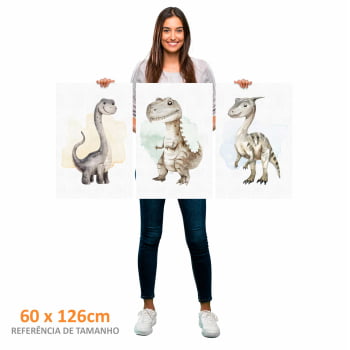 Kit 3 quadros retangulares - Trio Baby Dinos