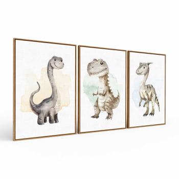 Kit 3 quadros retangulares - Trio Baby Dinos