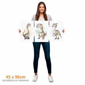 Kit 3 quadros retangulares - Trio Baby Dinos