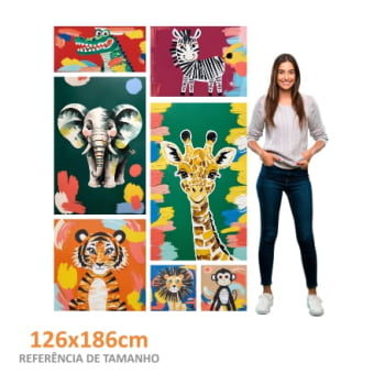 KIT 7 QUADROS SAFARI MAXIMALISTA (126X186cm)