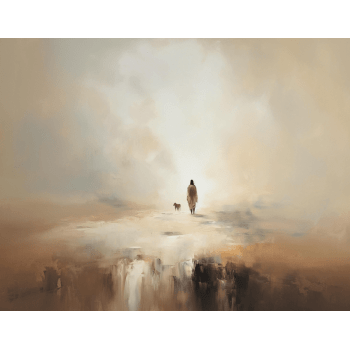 Quadro Personalizado -Decore Paz- Jesus Bom Pastor - Adesivo Fosco- Moldura Preta - 90x60 cm 