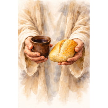 Quadro Personalizado-Decora Paz-Pão e Vinho-Madeira Escura- 120x80 cm