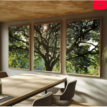 Quadro Personalizado - Keith-TRio Floresta- Moldura Preta-3x90x60 cm Quadro Personalizado - Keith-TRio Floresta- Moldura Preta-3x90x60 cm