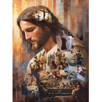 Quadro Personalizado -Decore Paz-Obras de Jesus- Moldura Dourada -100x70cm 