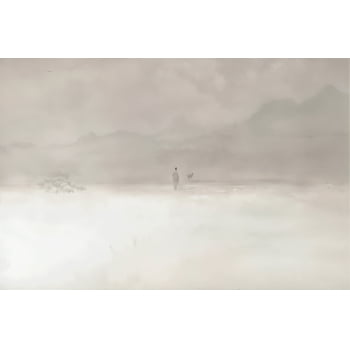 Quadro Personalizado- Decore Paz- Jesus tons terrosos- Moldura Madeira Clara- 120x80CM 