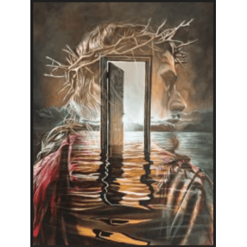 Quadro Personalizado- Decore Paz -Jesus Caminho, verdade e Vida- Moldura Branca- Adesivo Fosco- 60X40 CM