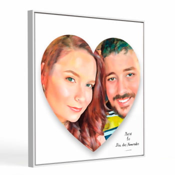 Quadro Personalizado  Quadrado - Namorados Coração (pintura) - 25x25 cm