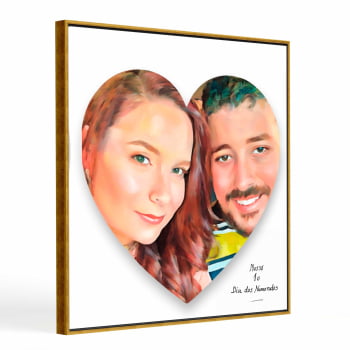 Quadro Personalizado  Quadrado - Namorados Coração (pintura) - 25x25 cm