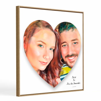 Quadro Personalizado  Quadrado - Namorados Coração (pintura) - 25x25 cm