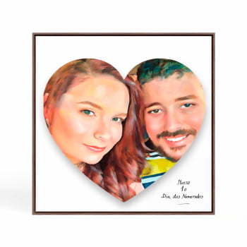 Quadro Personalizado  Quadrado - Namorados Coração (pintura) - 25x25 cm