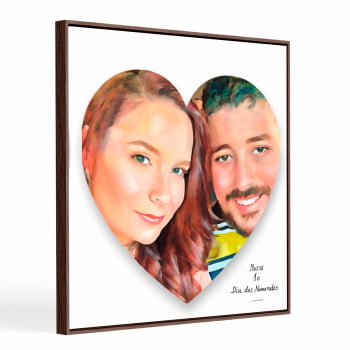Quadro Personalizado  Quadrado - Namorados Coração (pintura) - 25x25 cm