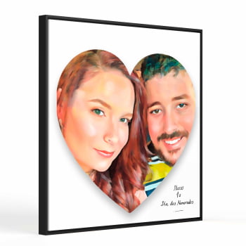 Quadro Personalizado  Quadrado - Namorados Coração (pintura) - 25x25 cm