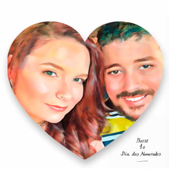 Quadro Personalizado  Quadrado - Namorados Coração (pintura) - 25x25 cm