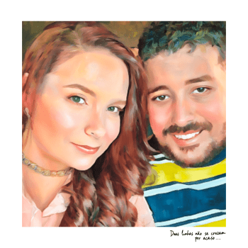 Quadro Personalizado quadrado - Namorados (pintura) - 25x25 cm
