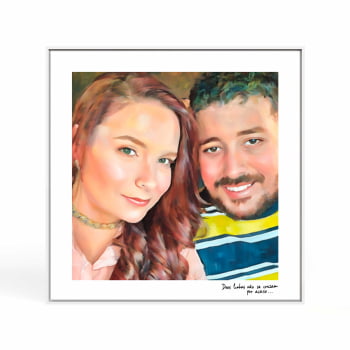 Quadro Personalizado quadrado - Namorados (pintura) - 25x25 cm