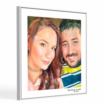 Quadro Personalizado quadrado - Namorados (pintura) - 25x25 cm