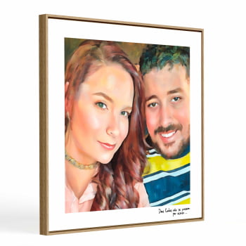 Quadro Personalizado quadrado - Namorados (pintura) - 25x25 cm