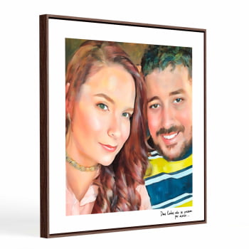 Quadro Personalizado quadrado - Namorados (pintura) - 25x25 cm