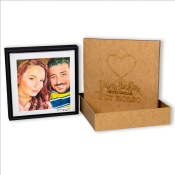 Quadro Personalizado quadrado - Namorados (pintura) - 25x25 cm