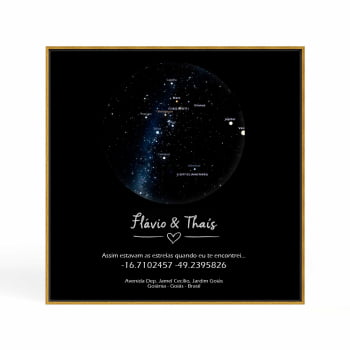 Quadro Personalizado  Quadrado - O início de nós dois- Constelação- 25x25 cm 