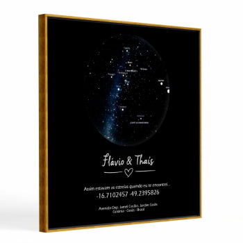 Quadro Personalizado  Quadrado - O início de nós dois- Constelação- 25x25 cm 