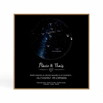 Quadro Personalizado  Quadrado - O início de nós dois- Constelação- 25x25 cm 