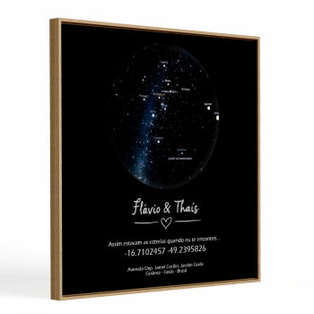 Quadro Personalizado  Quadrado - O início de nós dois- Constelação- 25x25 cm 