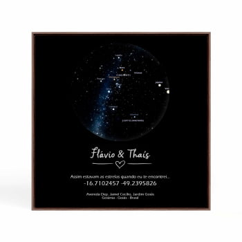 Quadro Personalizado  Quadrado - O início de nós dois- Constelação- 25x25 cm 