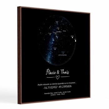 Quadro Personalizado  Quadrado - O início de nós dois- Constelação- 25x25 cm 