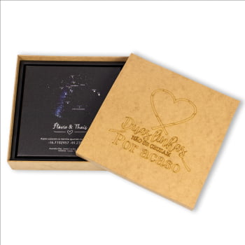 Quadro Personalizado  Quadrado - O início de nós dois- Constelação- 25x25 cm 