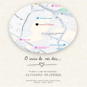 Quadro Personalizado  Quadrado - O início de nós dois-Mapa - 25x25 cm 