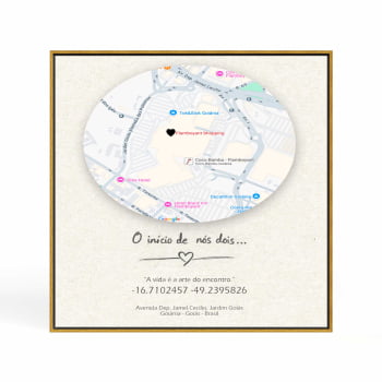 Quadro Personalizado  Quadrado - O início de nós dois-Mapa - 25x25 cm 