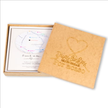 Quadro Personalizado  Quadrado - O início de nós dois-Mapa - 25x25 cm 