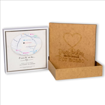 Quadro Personalizado  Quadrado - O início de nós dois-Mapa - 25x25 cm 