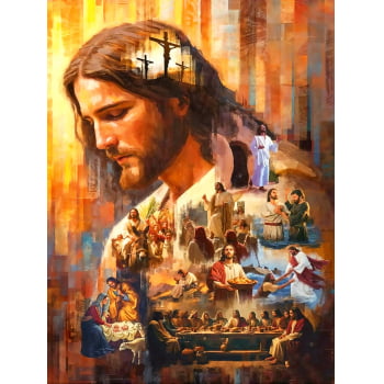 Quadro Personalizado-DECORE PAZ-As Obras de Jesus- Chassi- 150x100 cm