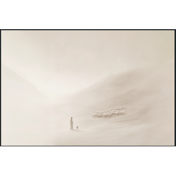 Quadro Personalizado-Decore Paz-Jesus e as ovelhas- Chassi- 150x100 cm