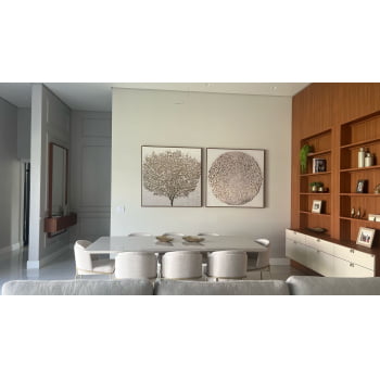 Kit 2 quadros quadrados - Duo Arvore e circulo dourado 