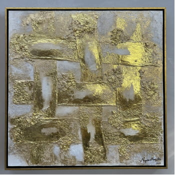 Kit 2 quadros quadrados Moldura Dourada Tamanho 2x70x70 cm - Golden Dreams  por Nayana Mesquita 