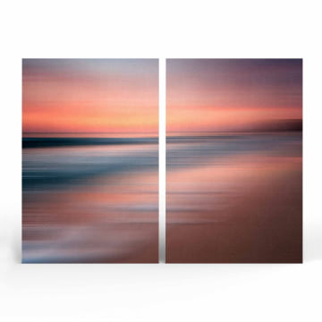 Kit 2 quadros retangulares - Beach sunset blur