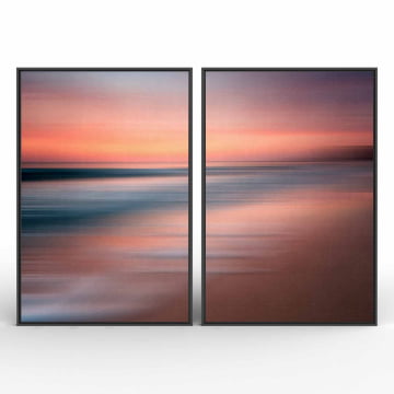 Kit 2 quadros retangulares - Beach sunset blur