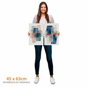 Kit 2 quadros retangulares - Duo formas coloridas