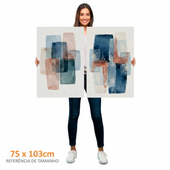 Kit 2 quadros retangulares - Duo formas coloridas